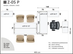 UKŁAD MEBLI W ZESTAWIE Z-05 P