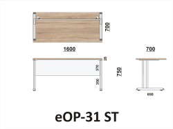 Wymiary biurka eOP-31 ST