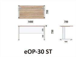 Wymiary biurka eOP-30 ST