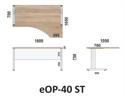 Wymiary biurka eOP-40 ST