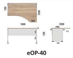 Wymiary biurka eOP-40