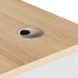 Blat biurka wykonany z płyty 28 mm z przelotką na kable