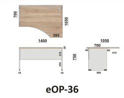 Wymiary biurka eOP-36