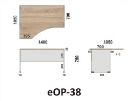 Wymiary biurka eOP-38