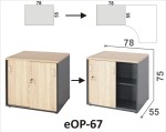 Szafka, Kontener eOP-67  blat 78x55  drzwi przesuwne + zamek