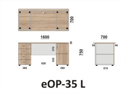 Wymiary biurka eOP-35 L
