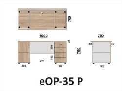 Wymiary biurka eOP-35 P