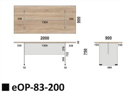Wymiary stołu eOP-83-200