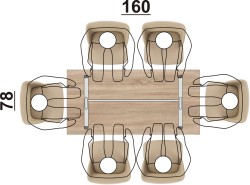 Układ miejsc przy stole eOP-82 ST