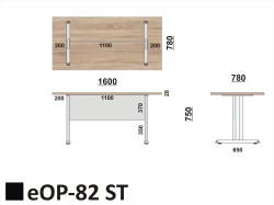Wymiary stołu eOP-82 ST