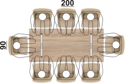 Układ miejsc przy stole eOP-83-200 ST