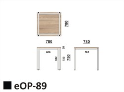 Wymiary stolika eOP-89