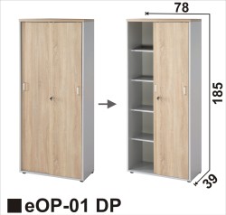 eOP-01 DP - regał 5 poziomowy z drzwiami przesuwnymi