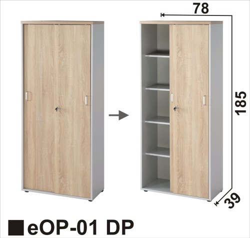 eOP-01 DP - regał 5 poziomowy z drzwiami przesuwnymi