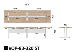 Wymiary stołu biurowego eOP-83-320 ST