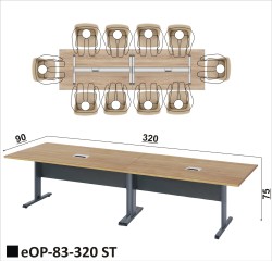 Stół biurowy eOP-83-320 ST - 10 osobowy