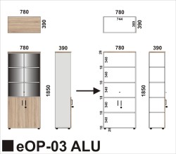 Wymiary regału eOP-03 ALU