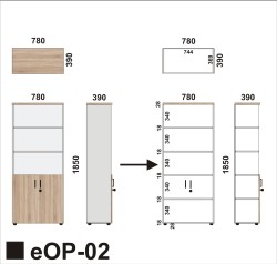 Regał aktowy eOP-02 - wymiary