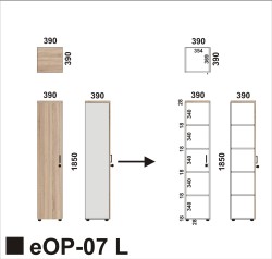 Wymiary regału aktowego eOP-07 L