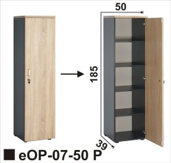 Regał na segregatory eOP-07-50 P o szerokości 50 cm otwierany na prawo
