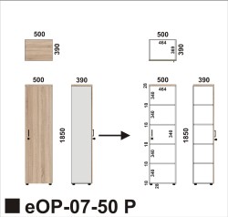 Wymiary regału eOP-07-50 P