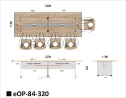 Wymiary stołu eOP-84-320