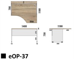 Wymiary biurka eOP-37