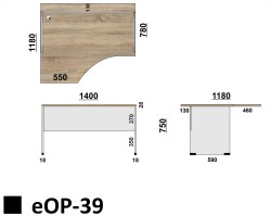 Wymiary biurka eOP-39