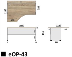 Wymiary biurka eOP-43