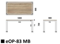 Wymiary stołu eOP-83 MB
