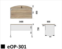Wymiary biurka eOP-301