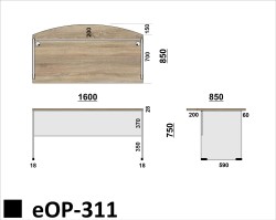 Wymiary biurka eOP-311