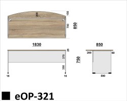 Wymiary biurka eOP-321