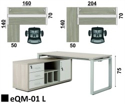 Biurko eQM-01 L nowe wersja bez listew aluminiowych