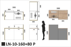 Wymiary lady LN-10-160+80 P