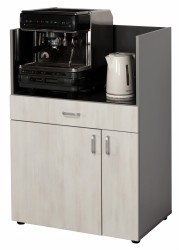 Regał eOP-96 L - widok z przykładowym ekspresem i czajnikiem elektrycznym
