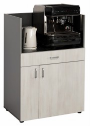 Regał eOP-96 P - widok z przykładowym ekspresem oraz czajnikiem