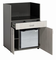 Regał eOP-96 P widok z przykładową lodówką biurową