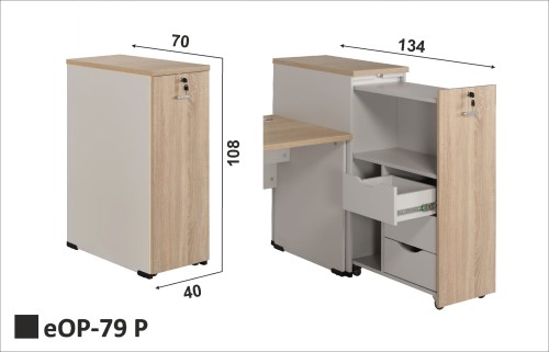 Szafka do biurka eOP-79 P w wersji prawej