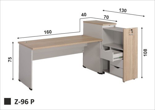 Zestaw Z-96 P - szafka boczna z prawej strony