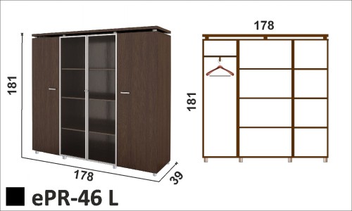 Regał ePR-46 L - aktowy, witryna ubraniowy