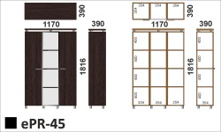 Wymiary regały witryny ePR-45