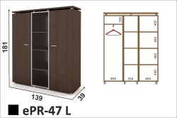 Regał witryna z miejscem na ubranie ePR-47 L