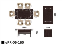 Wymiary stołu ePR-06-160
