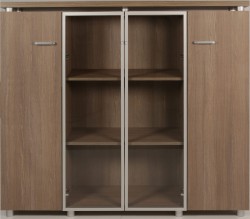 Regał witryna ePR-34 w kolorze dąb urban kawowy