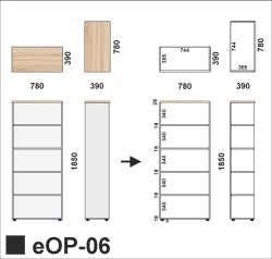 Wymiary regału eOP-06