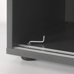 Aluminiowe prowadnice drzwi przesuwnych oraz stópki z regulacją poziomu