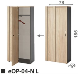 Regał ubraniowy eOP-04N L do narożnika