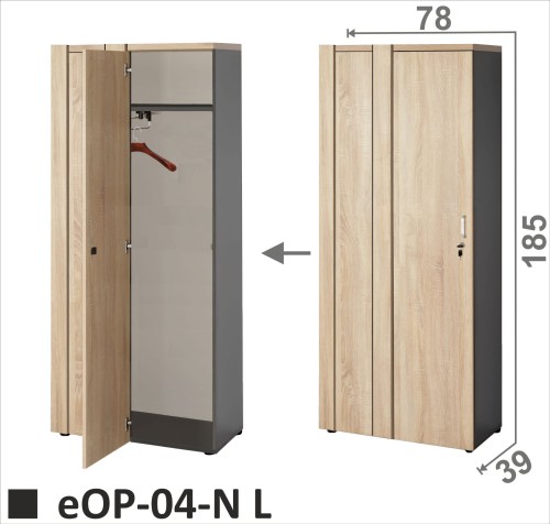 Regał ubraniowy eOP-04N L do narożnika