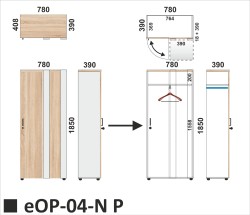 Wymiary regału eOP-04-N P